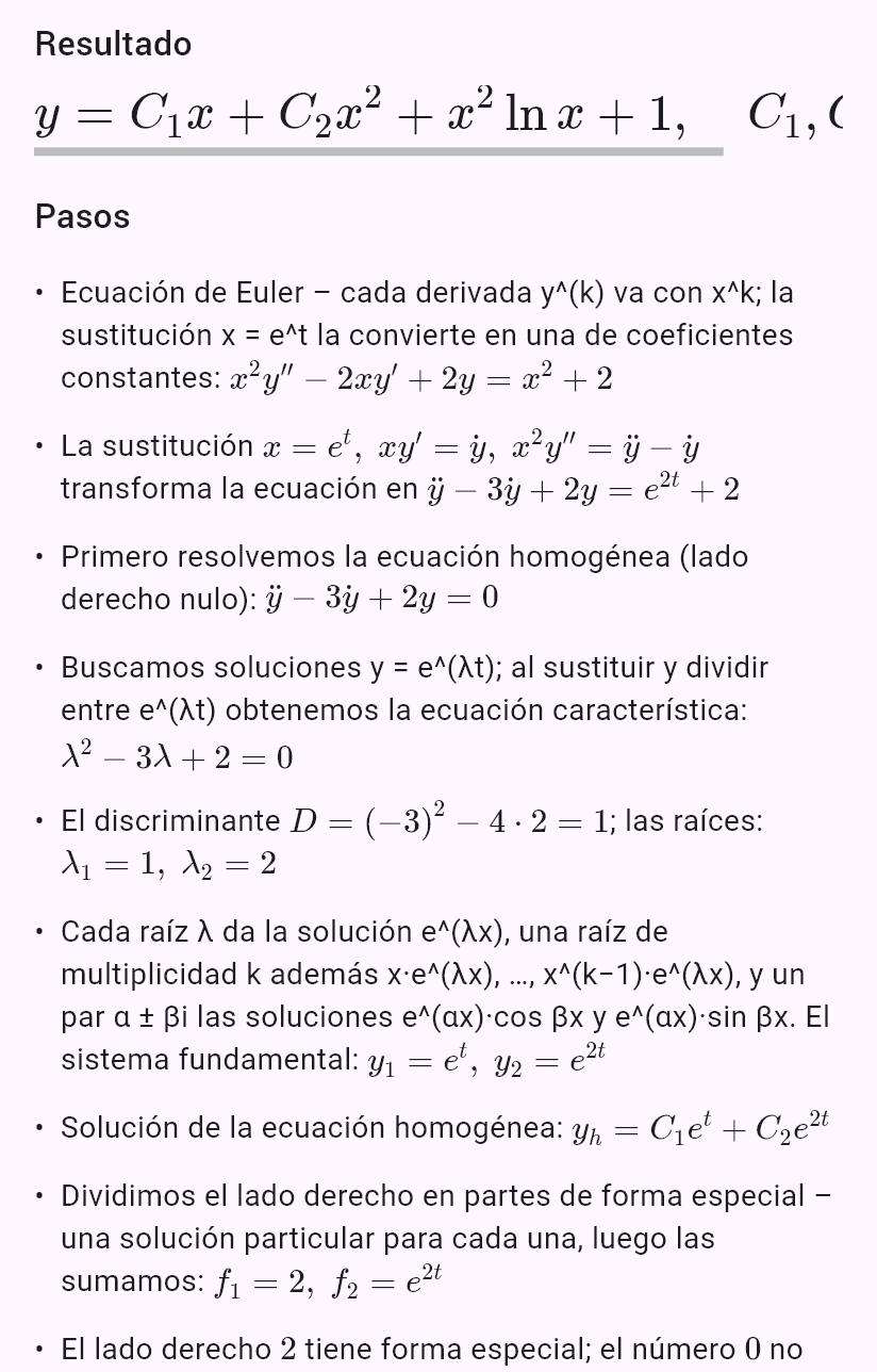 x^2y'' - 2xy' + 2y = x^2 + 2