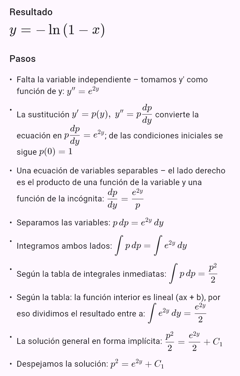 y'' = e^(2y), y(0) = 0, y'(0) = 1