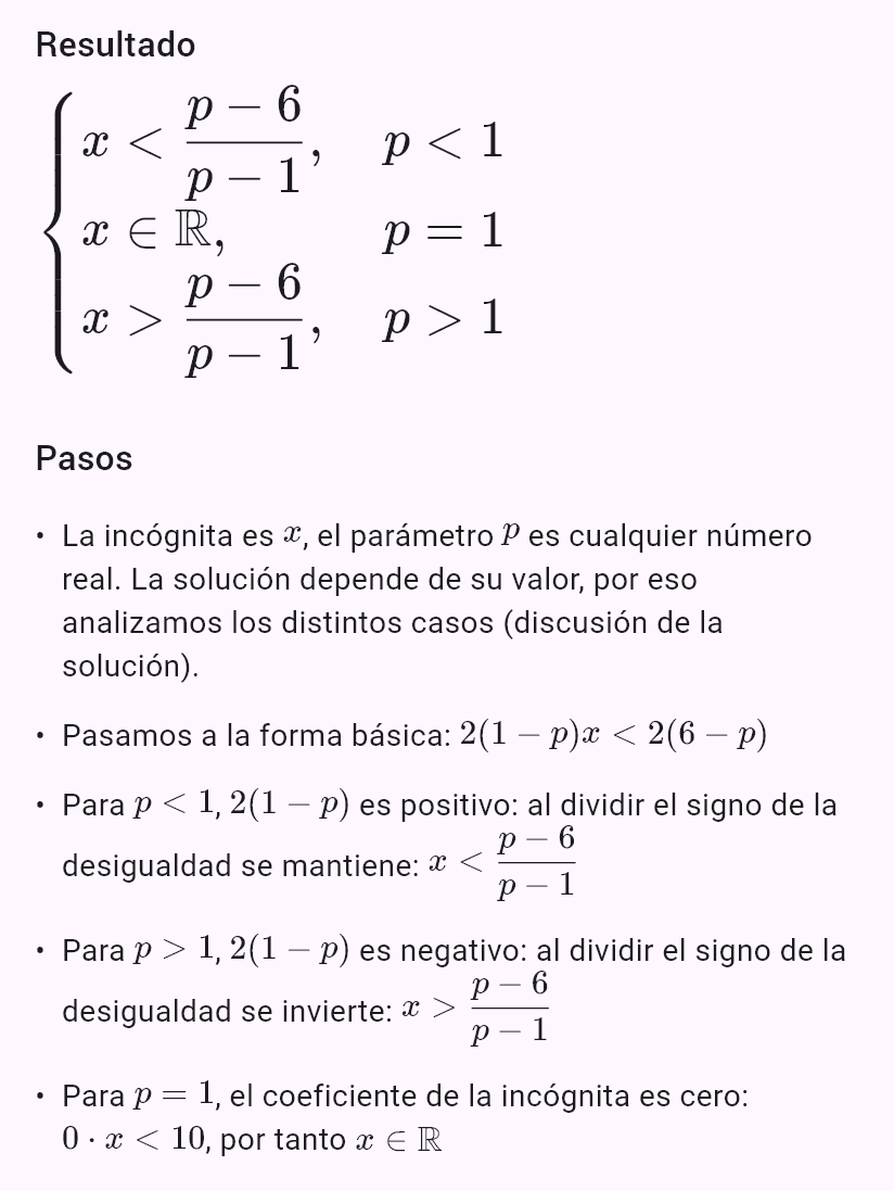 2x + 2p - 5 < 2px + 7