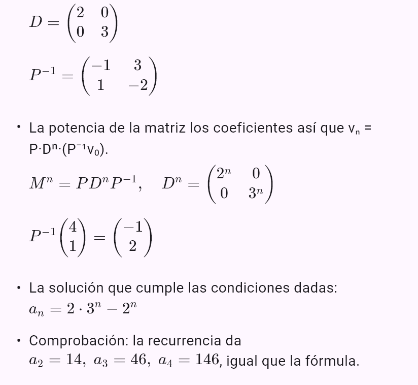 a_{n+2} = 5a_{n+1} - 6a_n, a_0 = 1, a_1 = 4