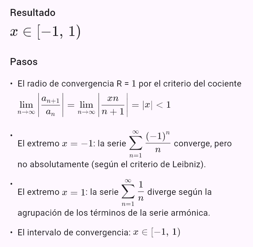 sum(x^n/n)