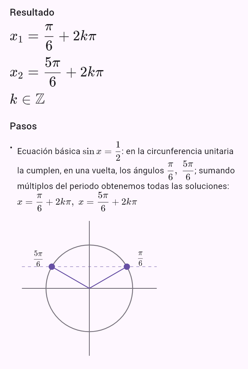 sin x = 1/2
