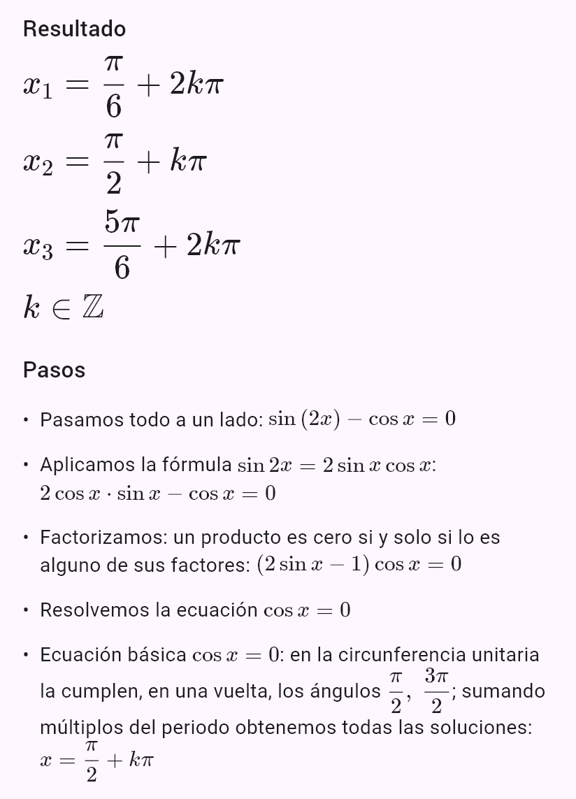 sin 2x = cos x