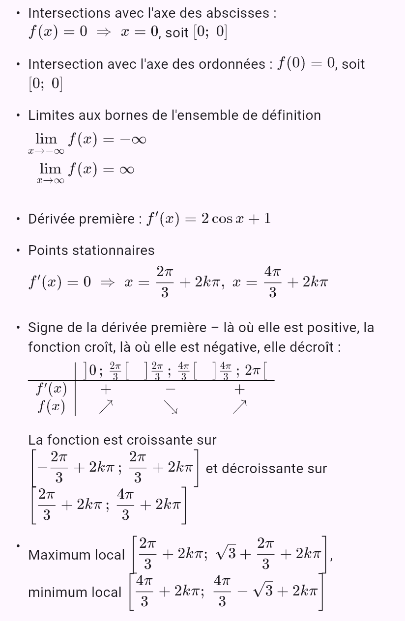 x + 2sin x
