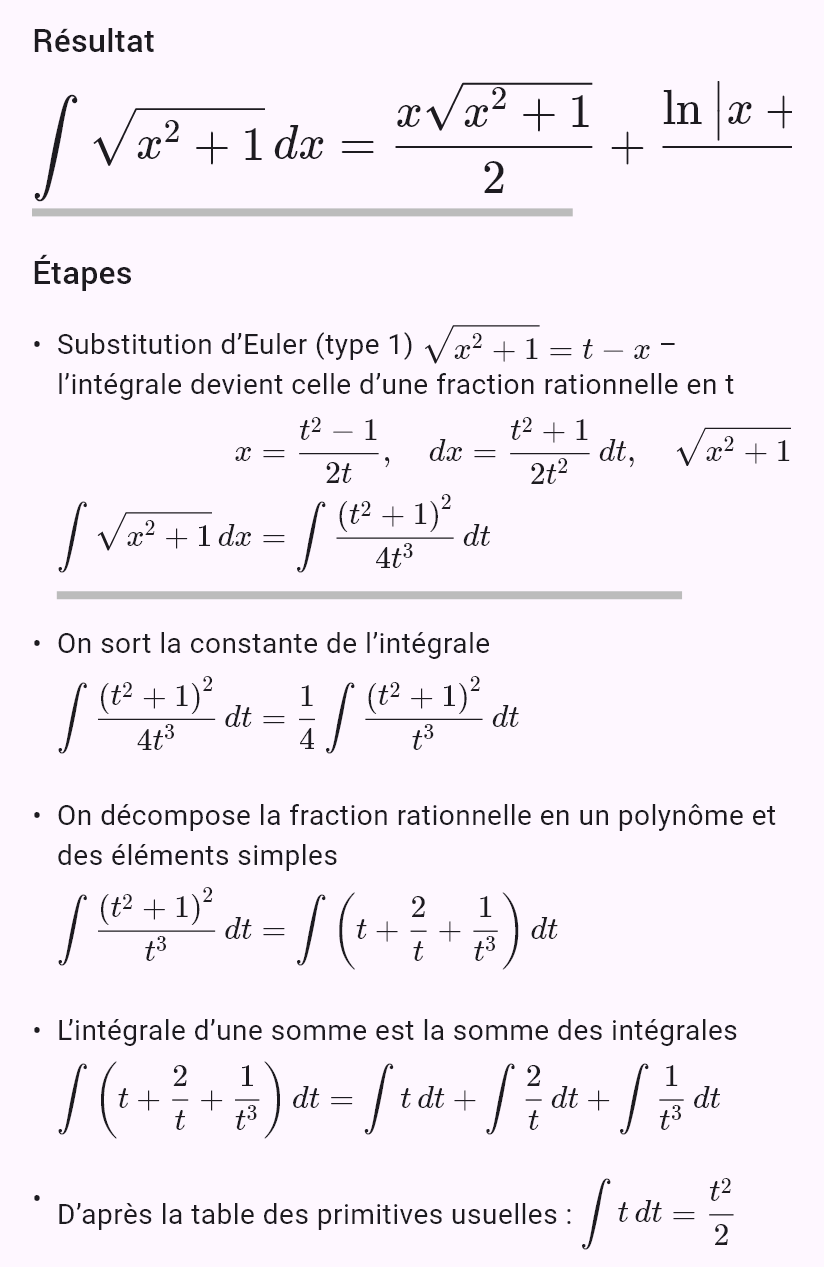 int(sqrt(x^2 + 1))