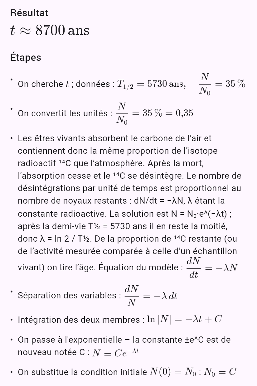 model(radiocarbon; find=t[yr]; T12=5730[yr]; p=35[pct]; input=ratio)