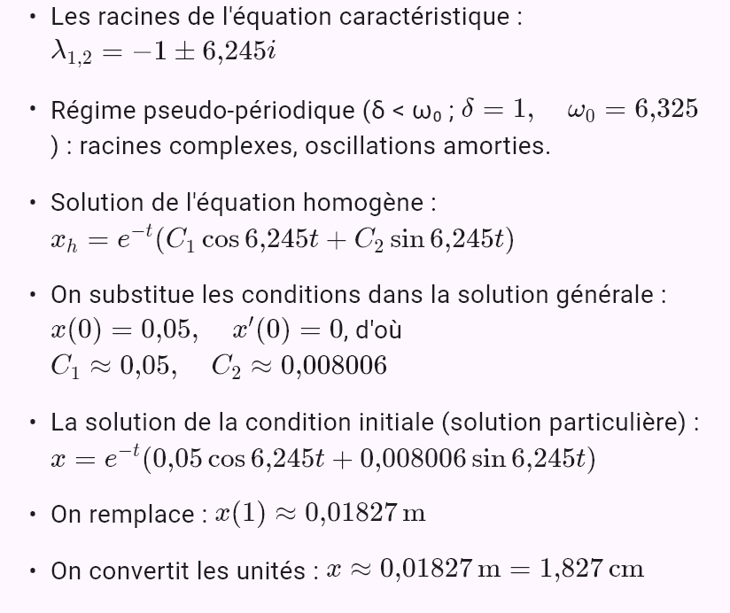 model(spring; find=x[cm]; m=0.5[kg]; k=20[N_m]; b=1[kg_s]; x0=5[cm]; v0=0[m_s]; t=1[s])