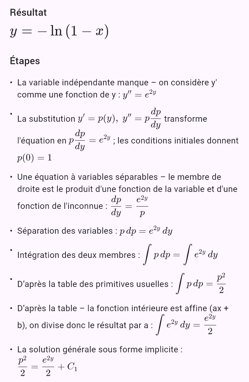 y'' = e^(2y), y(0) = 0, y'(0) = 1
