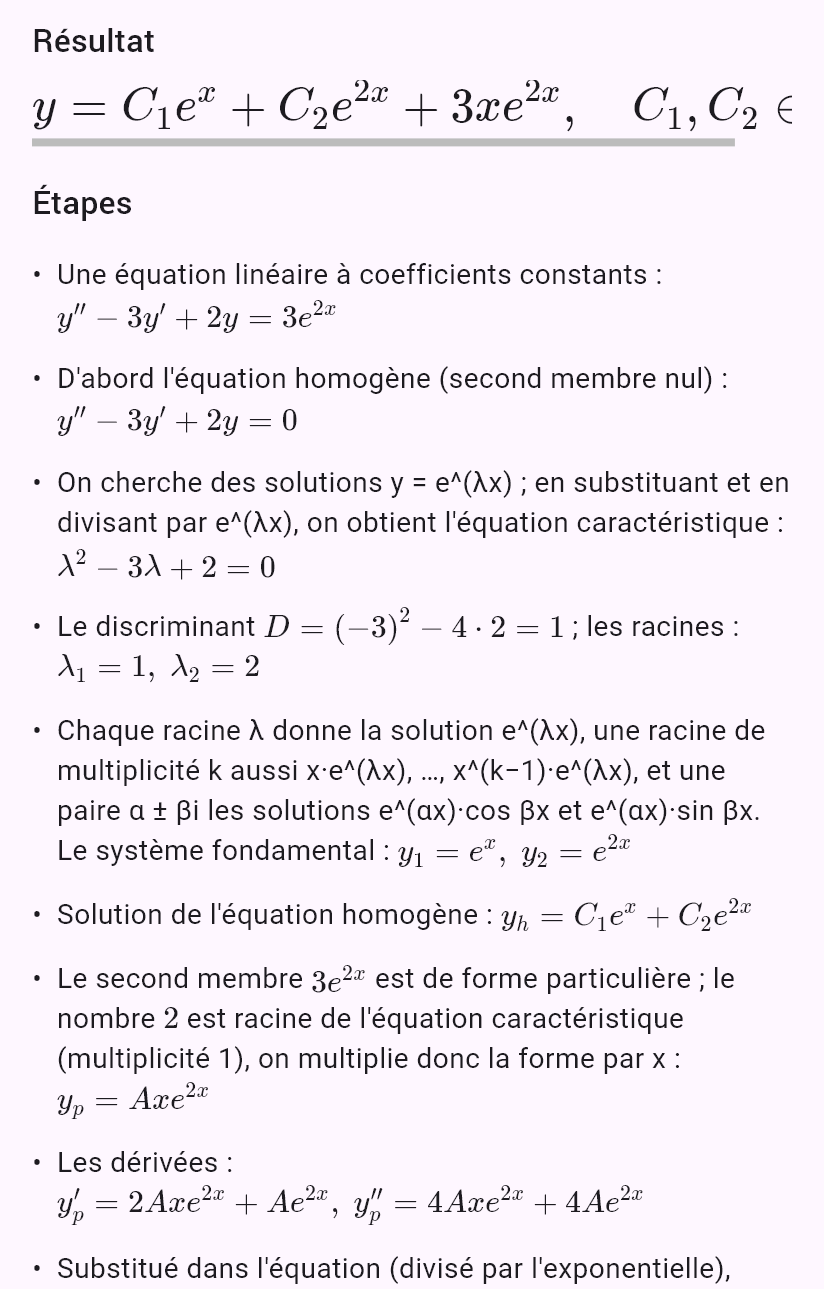 y'' - 3y' + 2y = 3e^(2x)
