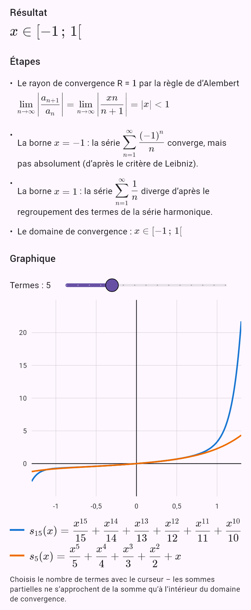 sum(x^n/n)