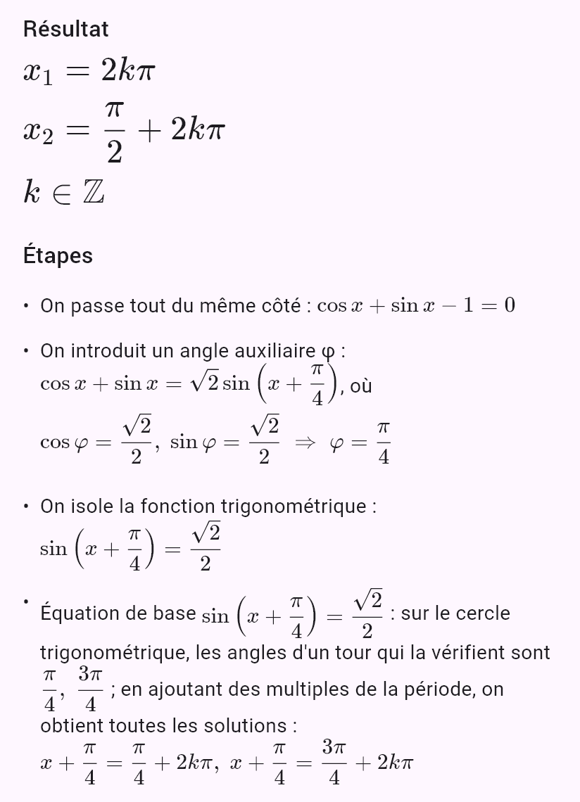 sin x + cos x = 1