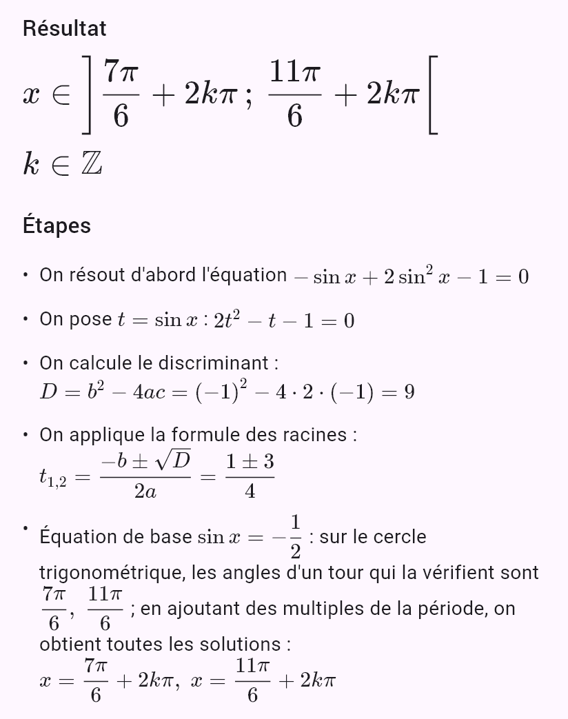 2sin^2 x - sin x - 1 > 0