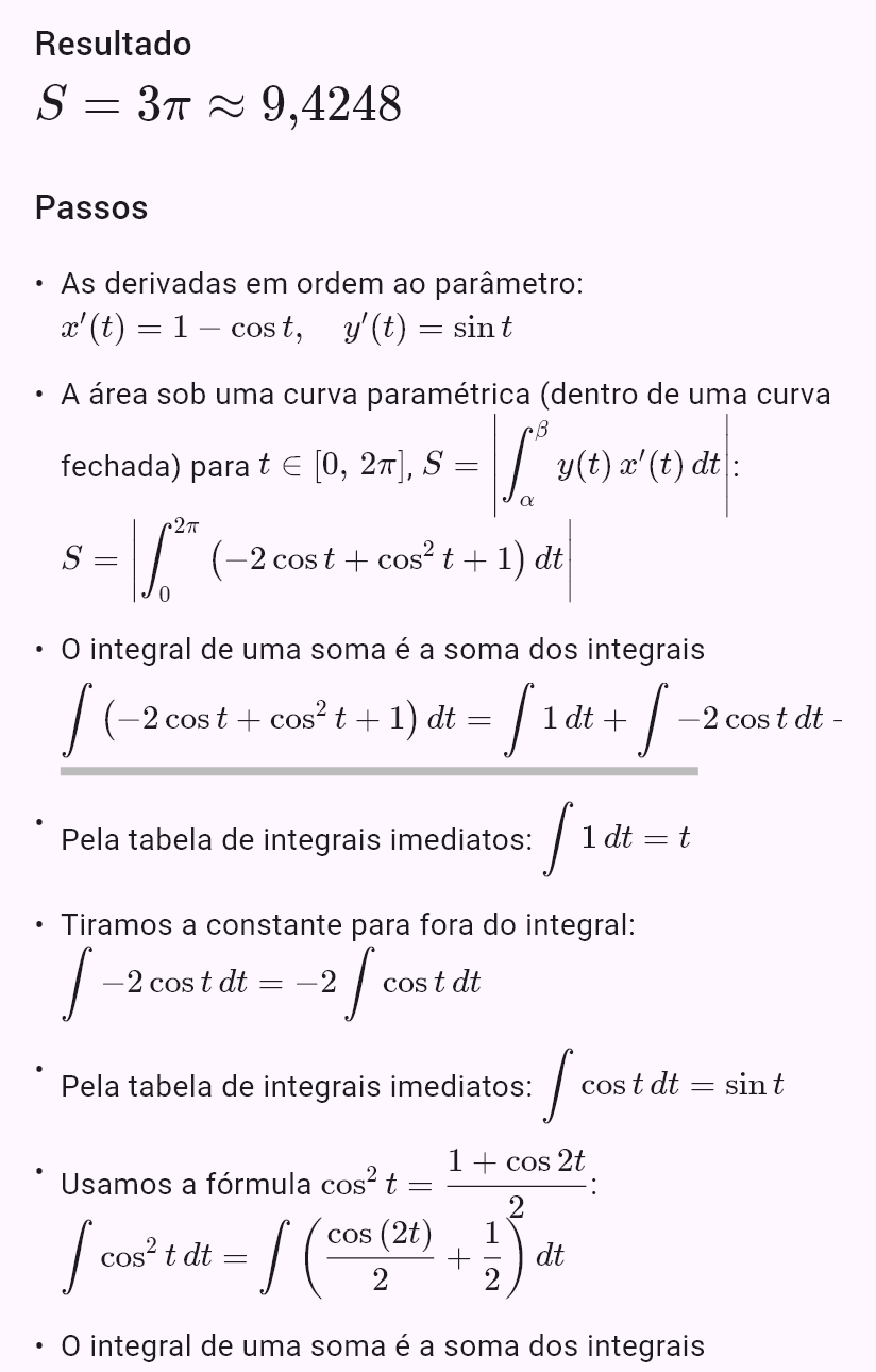 x = t - sin(t)
y = 1 - cos(t)