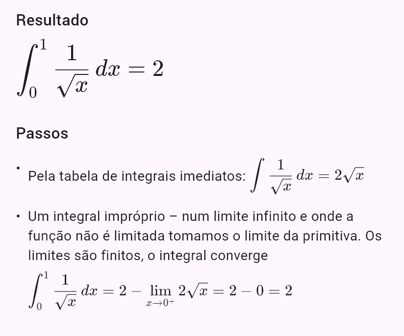 int(1/sqrt(x), x, 0, 1)