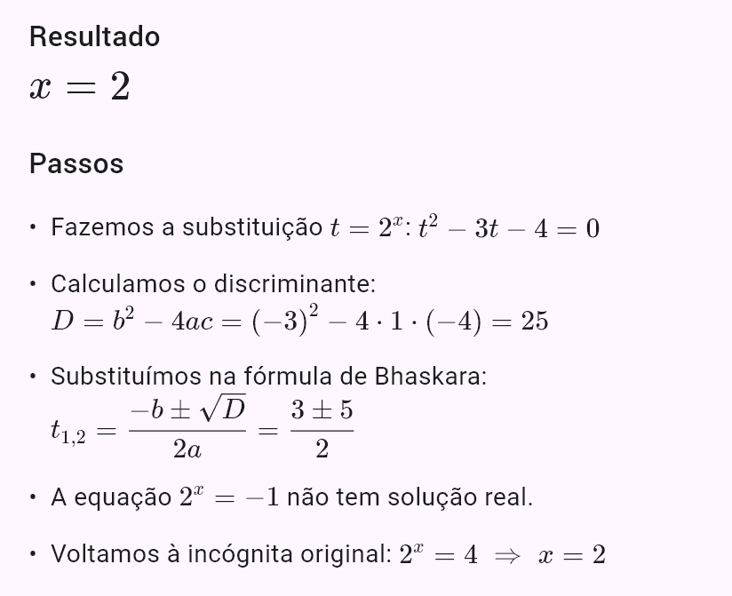 4^x - 3*2^x - 4 = 0