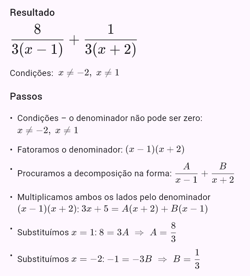 (3x + 5)/(x^2 + x - 2)