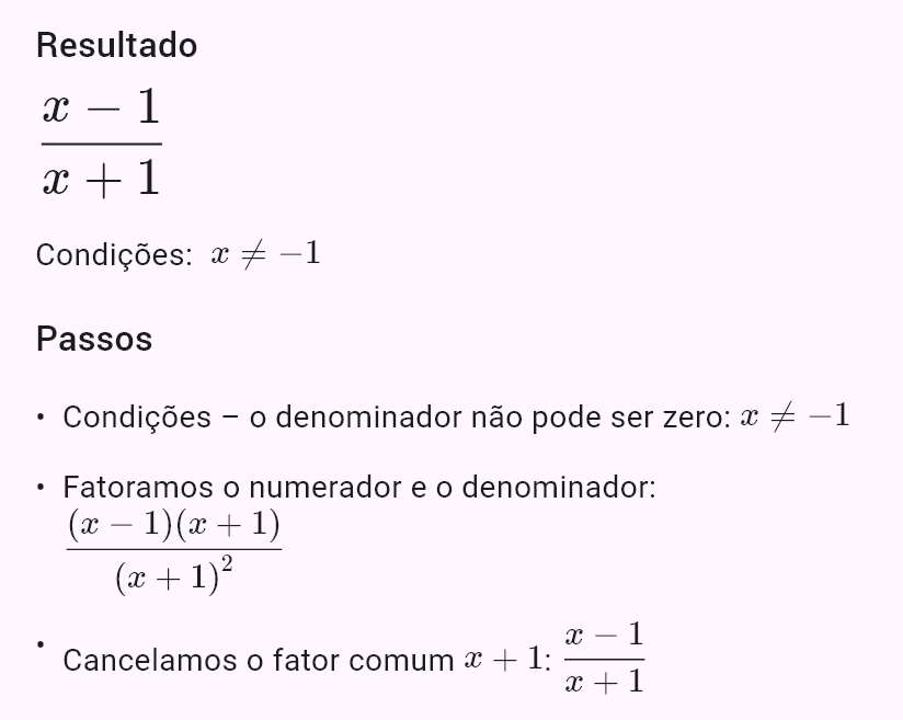 (x^2 - 1)/(x^2 + 2x + 1)