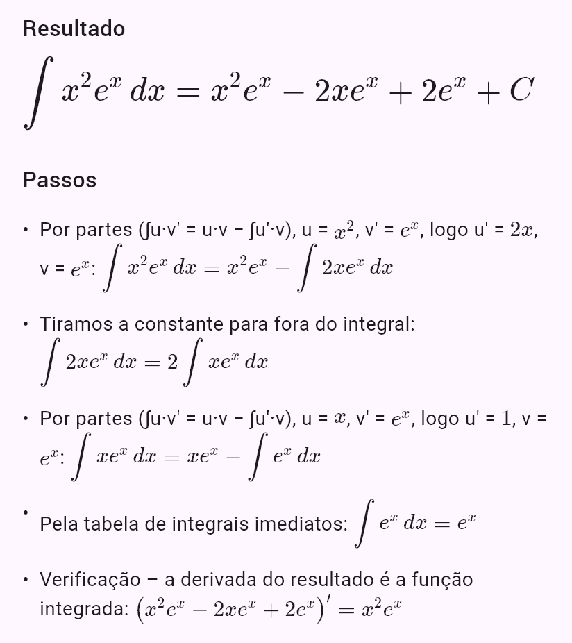 int(x^2 e^x)