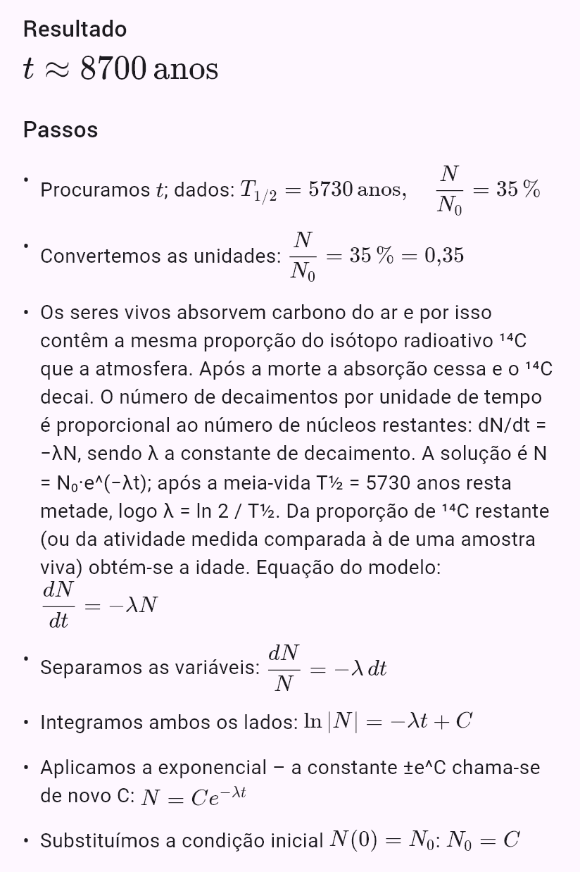 model(radiocarbon; find=t[yr]; T12=5730[yr]; p=35[pct]; input=ratio)