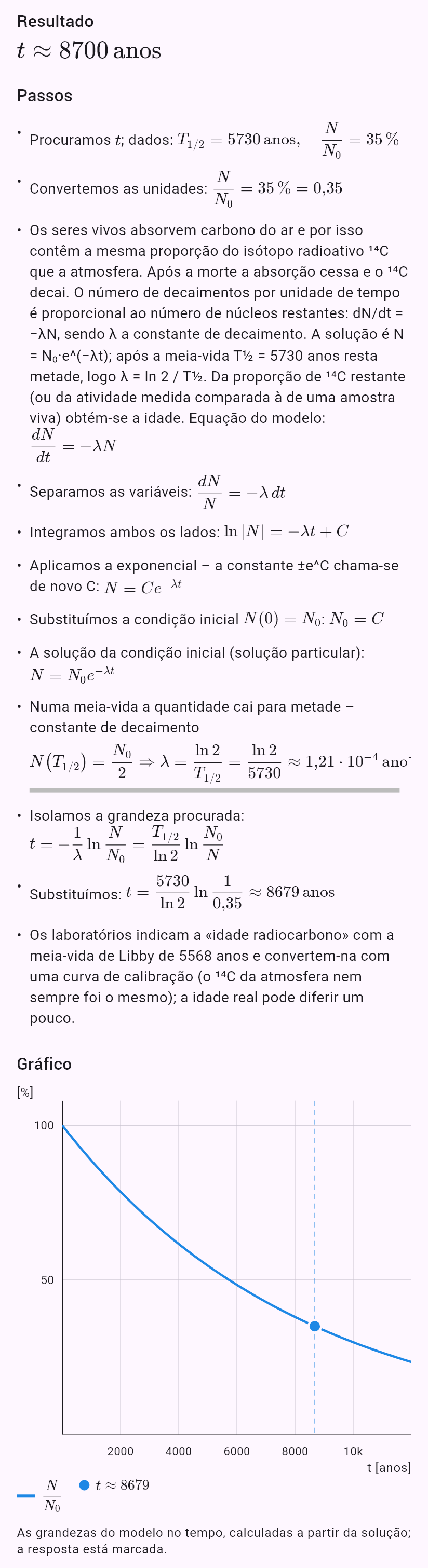 model(radiocarbon; find=t[yr]; T12=5730[yr]; p=35[pct]; input=ratio)