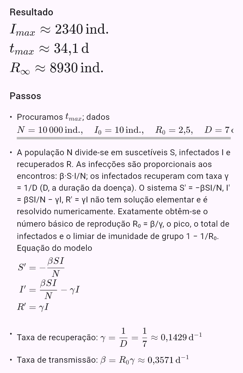 model(sir; find=overview[d]; N=10000[pcs]; I0=10[pcs]; R0=2.5; D=7[d]; rates=r0)