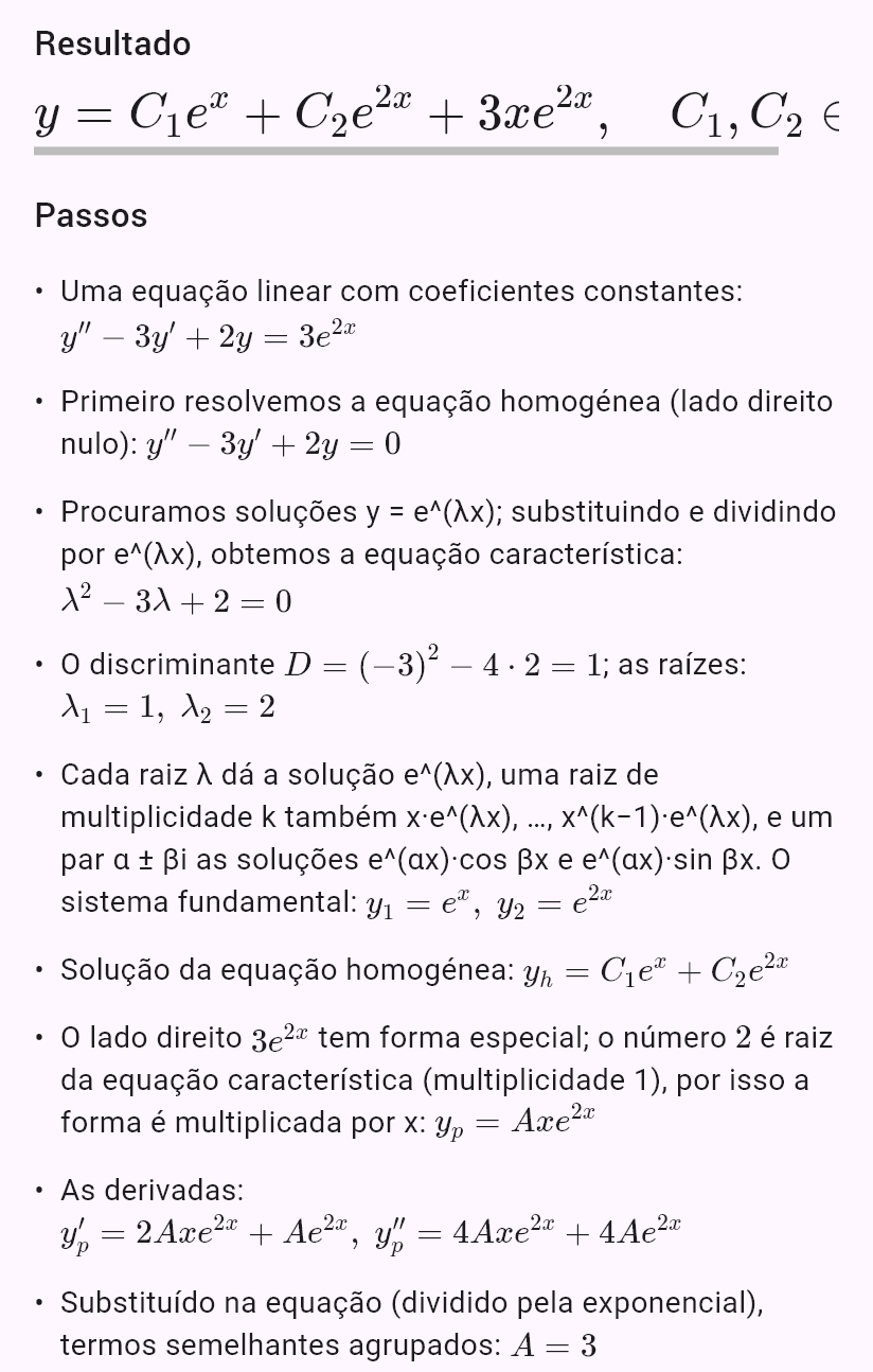 y'' - 3y' + 2y = 3e^(2x)
