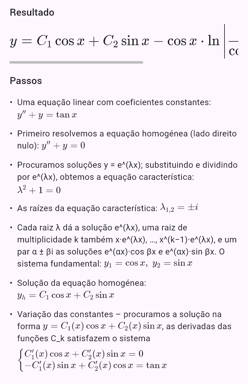 y'' + y = tan x