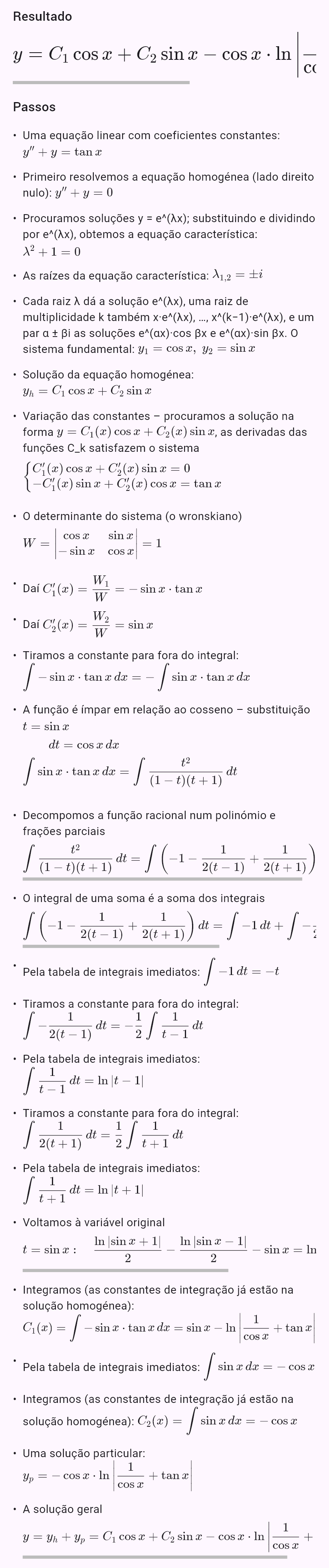 y'' + y = tan x