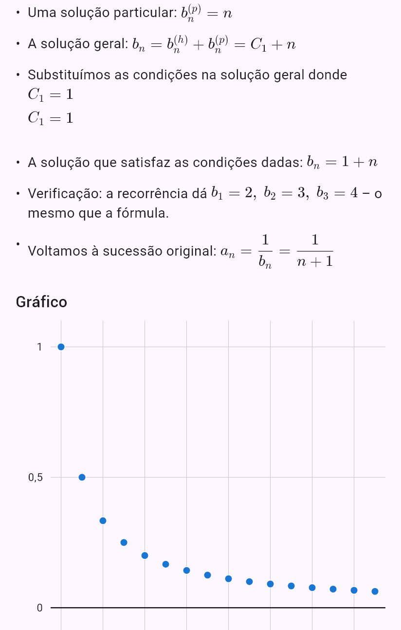 a_{n+1} = a_n/(1 + a_n), a_0 = 1