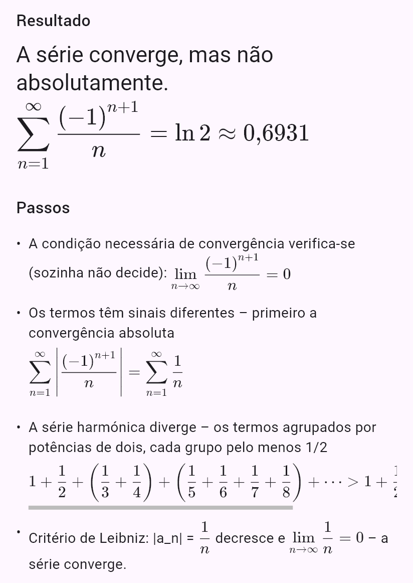 sum((-1)^(n+1)/n)