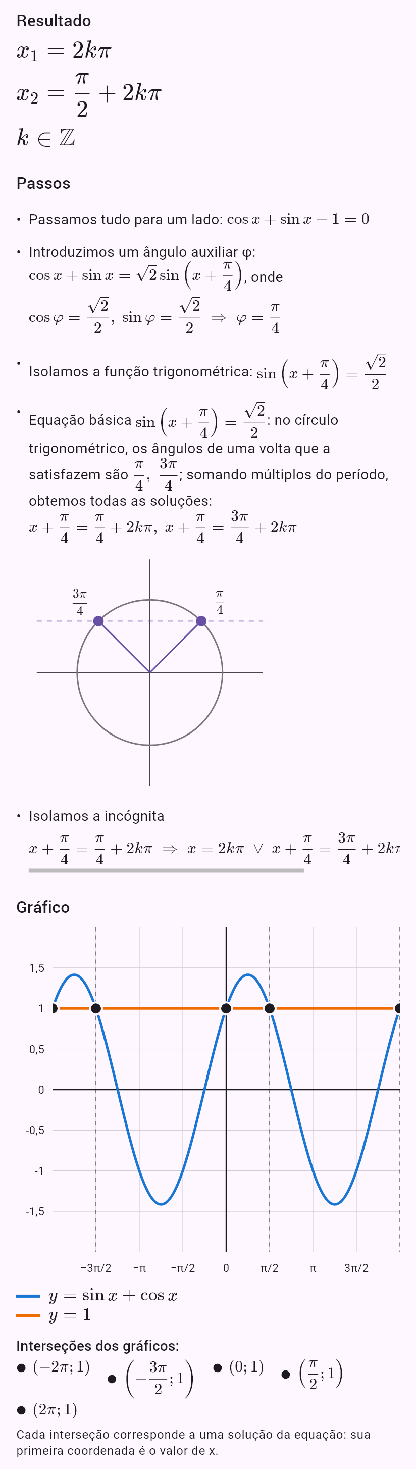 sin x + cos x = 1