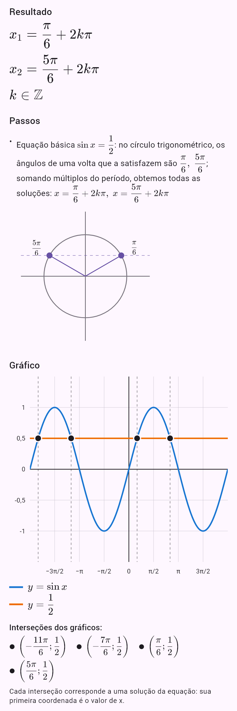 sin x = 1/2